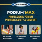 Werner 4 Ft  Fiberglass Podium Step Ladder  10 Ft  Reach   300 Lbs  Type Ia Duty
