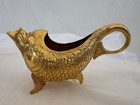 Pair Of Vintage Vermeil Sterling Silver Incredible Dolphin Sauce Boats Lc-6