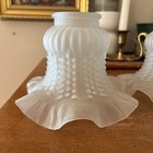 Set Of 2 Frosted Glass Bell Lamp Shades Art Deco Fluted 2    Fitter