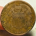 1864 Two Cent Piece 2c Civil War Date Large Motto Us Copper Coin Cc28429