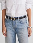 Nwt Madewell Metal Keeper Belt In True Black W four Mixed-metal Keepers Size Xs