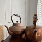 Lot Of 2 Vintagecopper Tea Kettles   Matching Lids Made In Portugal