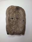 Antique Hand Carved Wooden Mask Folk Art Decoration Blue Eyes Unknown Origin