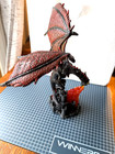 Dragon Statue Fantasy Figurines Gothic Game Room Decor Black Red