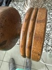 Antique 19th Century 8  Tall Primitive Wood Turned Mortar   Pestle Large 