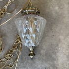 Vintage  Mcm Swag Ceiling Pendant Light Heavy Glass   Brass 19 