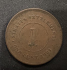 1901 Straits Settlements 1 Cent Coin - Queen Victoria   Nice Original Surface