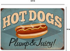 Hot Tin Sign Metal Vintage Hot Dogs Decor Wall Retro Poster Signs Art Food Cola