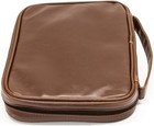 Bible Cover Distressed Leather Look Brown With Handle Xl 10 5 x 7 25  X 1 5 
