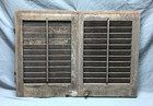 Pair Vintage Shabby Antique House Wood Window Shutters 18x26 Chic Old 1356-26b