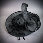 Elegant Black Fascinator Hat With Feather Loops For Women Kentucky Derby Races