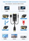 Vga To Hdmi Cable With Audio  1080p Vga To Hdmi Adapter Cable Vga Computer la   