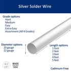 Silver Solder Wire - Hard  Medium  Easy  Extra-easy Or Assortment - 20 Or 22 Ga