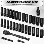 30-piece 1 2  Drive Impact Socket Set  Standard Sae And Metric 6 Point Cr-v