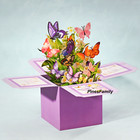 T28-3d Pop Up Butterfly Birthday Box Greeting Card