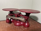 Vtg Jacobs Detecto No  4 Red Cast Iron Balance Scales Country Store Farm Decor
