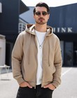 Wizoat Mens Zip Up Hoodie Full-zip Sweatshirt Lightweight Hooded Jackets Khaki