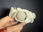 58 5mm Natural Mongolian Jade Sculpture shetei Cui hand Carved Phoenix  dragon