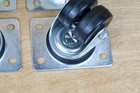 4 - Low Profile Swivel Top Plate Caster Dual 2  Wheel Rubber Heavy Duty Nos