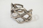 Vtg Native American Navajo Sandcast Sterling Silver Bracelet Wide Cuff