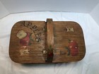 Vintage Wicker Woven Basket With Handles Flip Top Cover Picnic Storage Apples