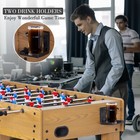 4x2ft Furniture Foosball Soccer Table Arcade Game Room Kid Adult 4 Players Brown