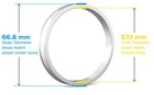 4pc Aluminum Hubcentric Rings Hubring   57 1mm Hub To 66 6mm Wheel   For Audi Vw