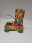 Vintage 1962 Fisher Price 635 Tiny Teddy Bear Xylophone Wooden Pull Toy