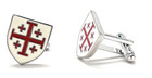Crusaders Shield Cufflinks Jerusalem Cross Cuffs White And Red Enamel Design Pro