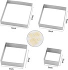 Square Cookie Cutters  Stainless Steel Rectangle Biscuit Molds Square Pastry Mol