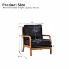 Midcentury Modern Wood Fabric Armchair Curved Armrests Memory Foam Seat 3 Colors