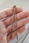 Pair Of Antique Victorian Twisted Silver Alloy Hair Pins W  Dangling Beads