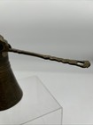 Vintage Turkish Middle Eastern Brass Coffee Pot Long Handle Etched
