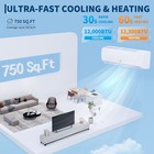New 12000 Btu 19 Seer2 Mini Split Ductless Air Conditioner Heat Pump 115v R32 Us