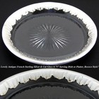 Antique French Rococo Sterling Silver Framed Cut Glass 8 3 4  Pie Plate  Platter