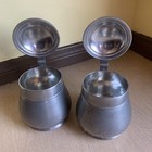 2 Vintage Pewter Tankards Steins Drinking Cup With Handle   Lid Super Rare