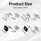 Hjzhii 4 Pairs Cufflinks For Men Classic Tone Cuff Links Men s Small  Silver