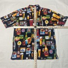 Vintage Robert Stock Hawaiian Logger Beer Print Shirt Mens Size Small