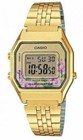 Casio La680wga-4c Women s Vintage Floral Gold Tone Alarm Chrono Digital Watch