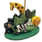 Wooden Nursery Table Lamp Night Light Jungle Animals Zoo Lamp Working Cute
