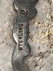 Antique Vintage Old Sterling Silver Nut Spoon Serving Heart Shaped Ornate