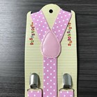 Pink Polka Dot Clip-on Suspender For Kid s Toddlers Boys Girls Infant  usa 