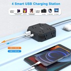 10ft Surge Protector Power Strip  8 Outlets 4 Usb Ports  Braided Extension Cord