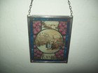Vintage Wall Hanging Stained Glass Holland Scenes With Tulips