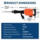     garvee 2200w Electric Demolition Hammer  25j Concrete Breaker With 1400 Bpm    