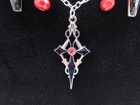 Halloween And Vampire Goth Cross Pendant And Skull Bat Layered Necklace Set
