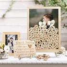 Wedding Guest Book Alternative Drop Top Frame With 102 Wooden Hearts Rustic Sign