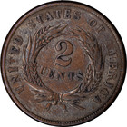 1864 2c Two Cent Piece - Large Motto   Au Details
