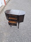 Martha Washington Sewing Cabinet  Brown  3 Drawers  2 Hinged Doors  Knob Handles