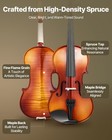 Vevor Violin 4 4 Size Fiddle Set Solidwood For Beginners Glossy Brown Patterned